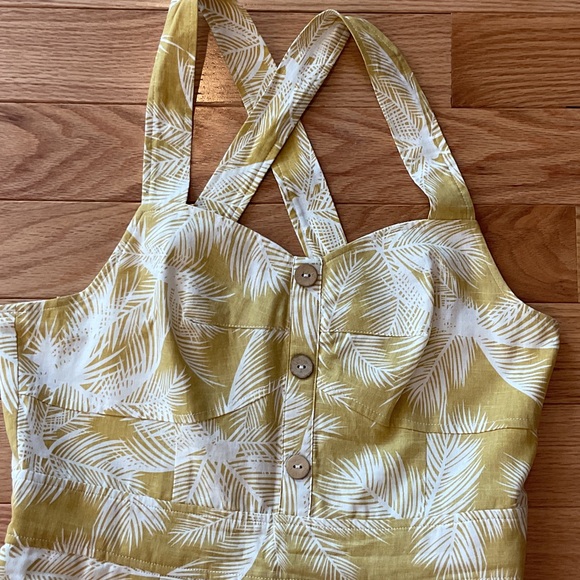 Melissa Fit And Flair Yellow Floral Sundress Lace Trim bohemian NWOT med cotton - Picture 8 of 12